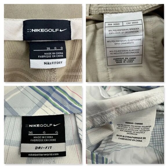 Lot of 4 Nike Men’s size 36 Plaid Tan White Gray Green Shorts - Picture 8 of 16